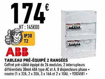 abb tableau pré-équipé 2 rangées