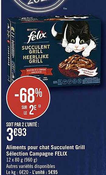 Aliments Pourc Chat Succulent Grill Sélection Campagne Felix