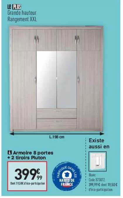 Armore 8 Portes + 2 Tiroirs Pluton