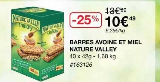barres avoines et miel nature valley
