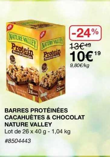 barres protéinées cacahuètes & chocolat nature valley