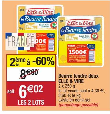 Beurre Tendre Doux Elle & Vire