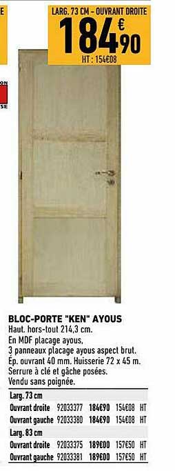 bloc-porte "ken" ayous