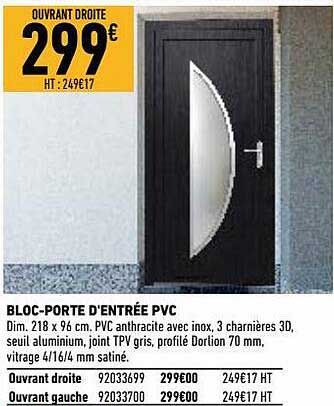 bloc-porte d'entrée pvc