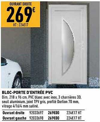 bloc-porte d'entrée pvc