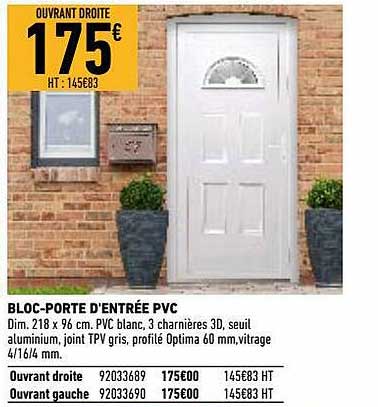 bloc-porte d'entrée pvc