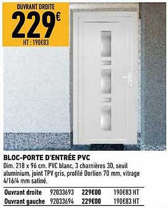 bloc-porte d'entrée pvc