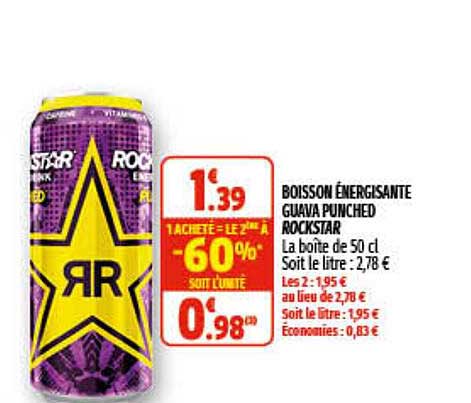 boisson énergisante guava punched rockstar