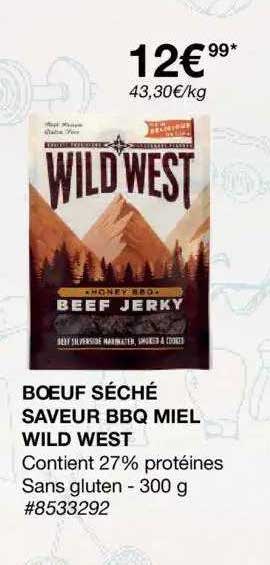 bœuf séché saveur bbq miel wild west