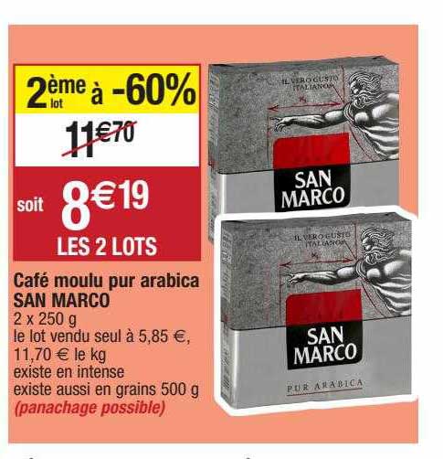 café moulu pur arabica san marco