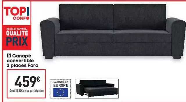 Canapé Convertible 3 Places Faro