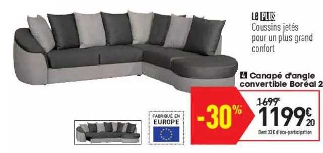 canapé d'angle convertible boréal 2