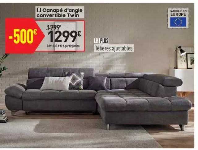 Canapé D'angle Convertible Twin