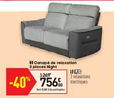 Canapé De Relaxation 3 Places Night