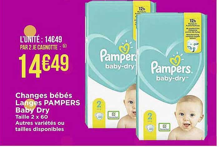 Changes Bébés Langes Pampers Baby Dry