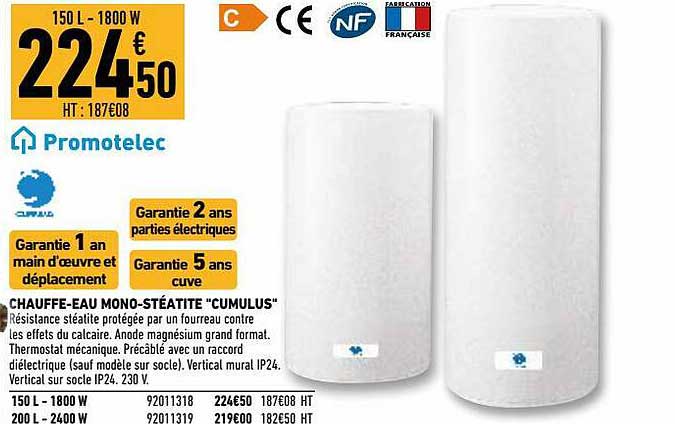 Chauffe-eau Mono-stéatite "cumulus"