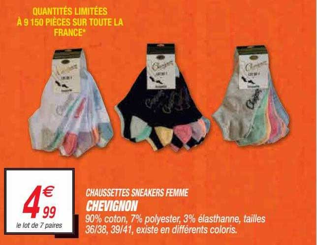 chaussettes sneakers femme chevignon