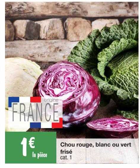 chou rouge, blanc ou vert frisé