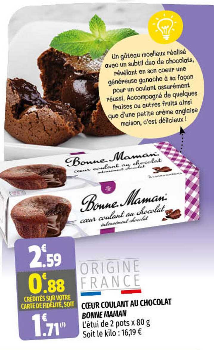 coeur coulant au chocolat bonne maman