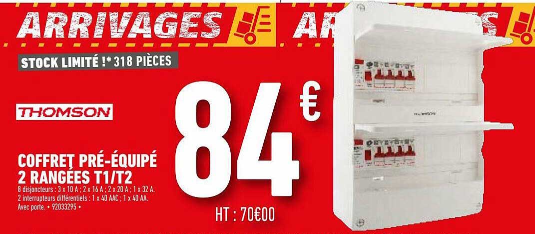 coffret pré-équipé 2 rangées t1-t2 thomson