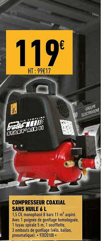 compresseur coaxial sans huile 6 l