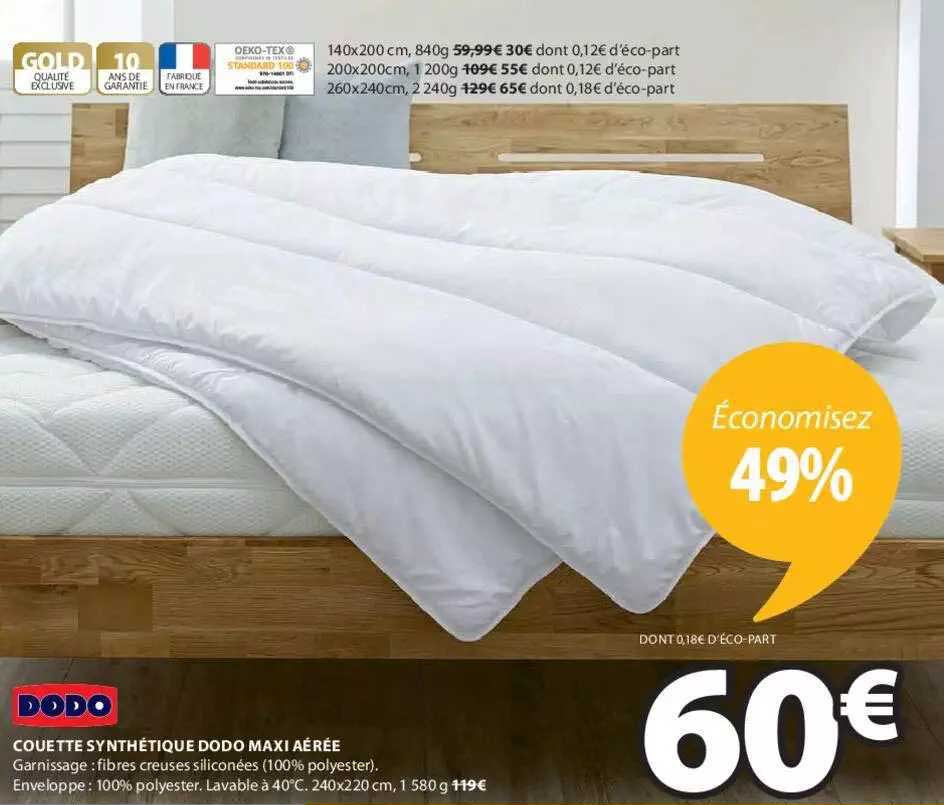couette synthétique dodo maxi aérée