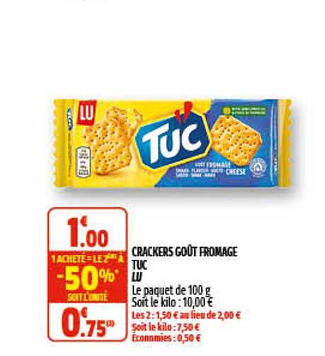Crackers Goût Fromage Tuc Lu