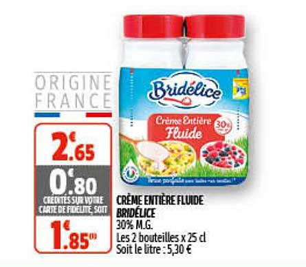 Crème Entière Fluide Bridélice