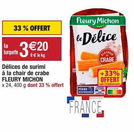 délices de surimi à la chair de crabe fleury michon