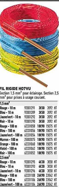fil rigide h07vu