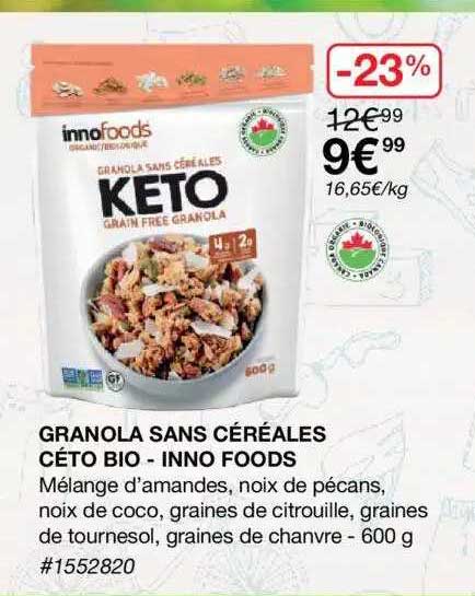 granola sans céréales céto bio inno foods