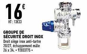 groupe de sécurité droit inox