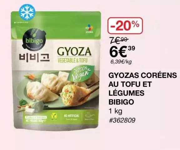 gyozas coréens au tofu et légumes bibigo