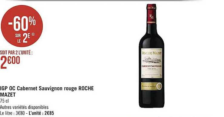 igp oc cabernet sauvignon rouge roche mazet