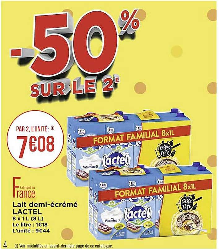 lait demi-écrémé lactel