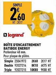 legrand boîte d'encastrement batibox energy