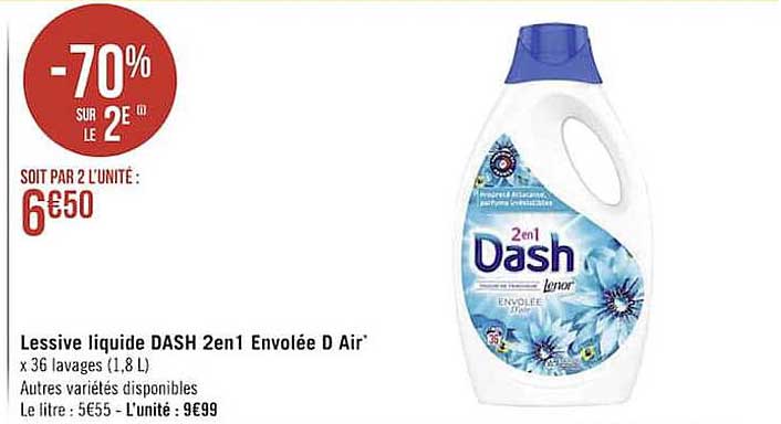 lessive liquide dash 2 en 1 envolée d'air
