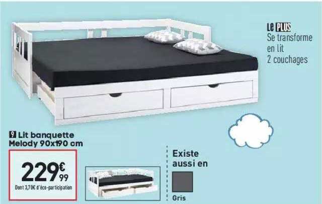 lit banquette melody 90x190 cm