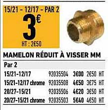 mamelon réduit à visser mm