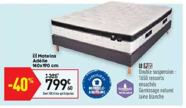 matelas adélie 140x190 cm