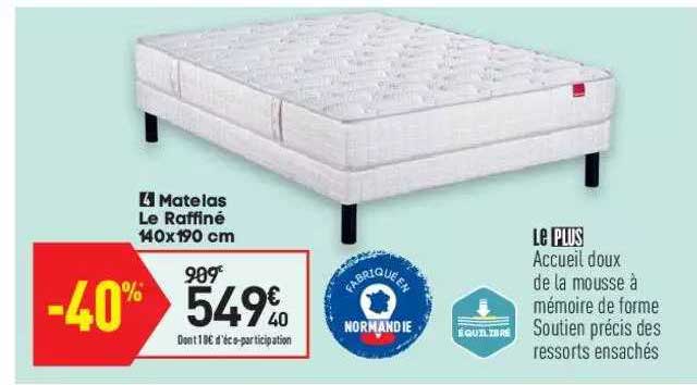 matelas le raffiné 140x190 cm