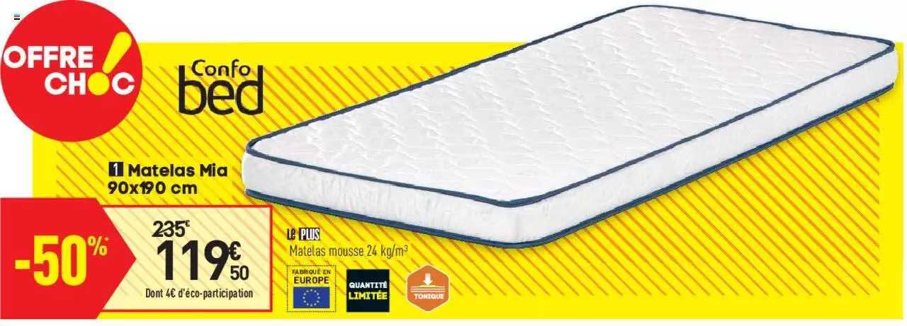 matelas mia 90x190 cm