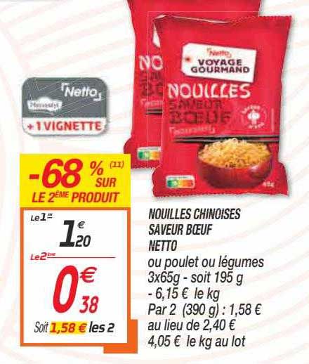 nouilles chinoises saveur bœuf netto