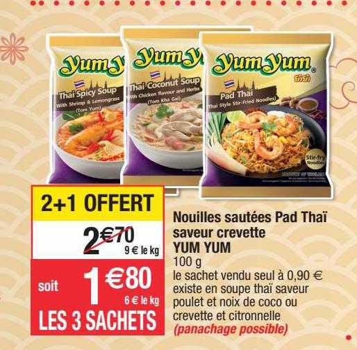 nouilles sautées pad thaï saveur crevette yum yum