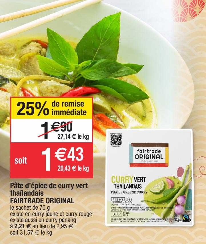 pâte d'épice de curry vert thaïlandais fairtrade original