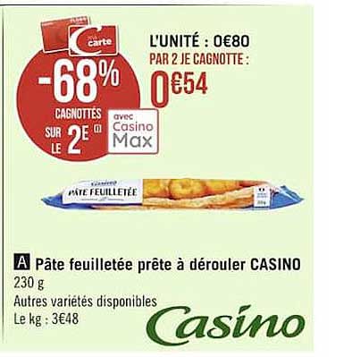 Pâte Feuilletée Prête à Dérouler Casino