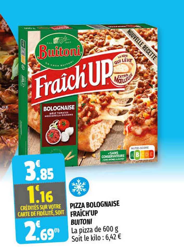 pizza bolognaise fraîch'up buitoni
