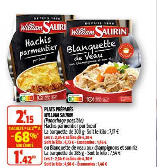 plats préparés william saurin