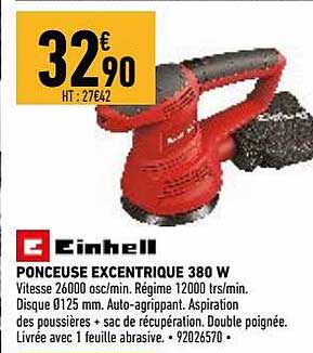 ponceuse excentrique 380 w einhell