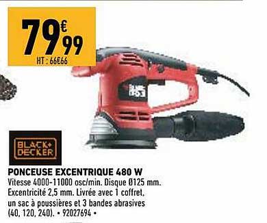 ponceuse excentrique 480 w black + decker